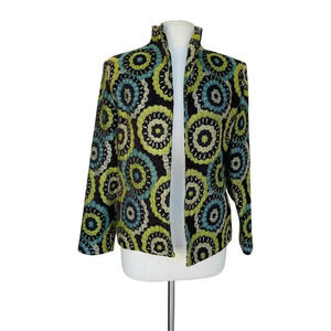 PAINTED PONY Size S Multicolor Floral Rayon Blend Long Sleeve Open Jacket USA